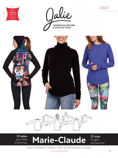 Marie-Claude Raglan Sewing Pattern by Jalie