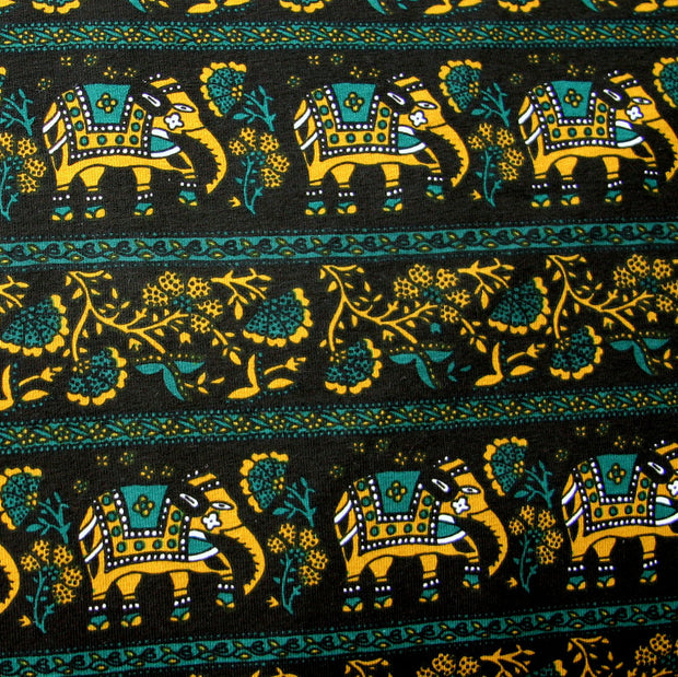 Marrakesh Elephants Cotton Lycra Knit Fabric