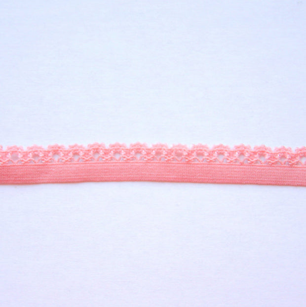 Mauve Pink Picot Decorative Elastic Trim