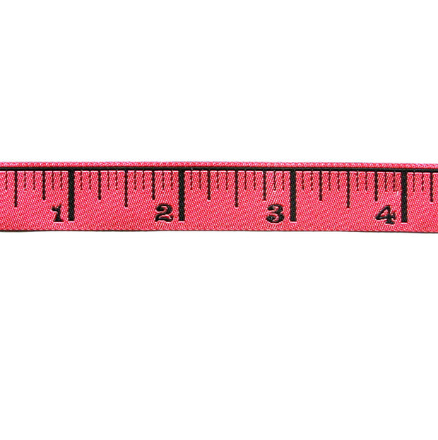 Hot Pink Measuring Tape Woven Ribbon Trim