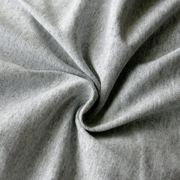 Medium Heathered Grey Cotton Jersey Knit Fabric