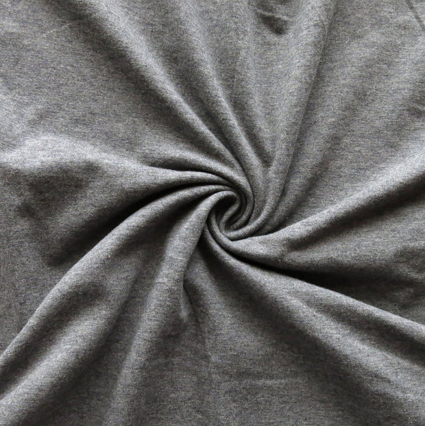 Medium Charcoal 10 oz. Cotton Lycra Jersey Knit Fabric