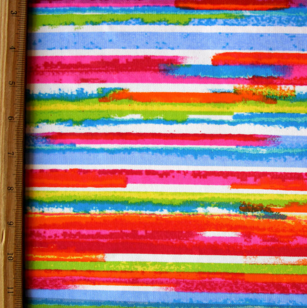 Rainbow Stripe Mesh Fabric