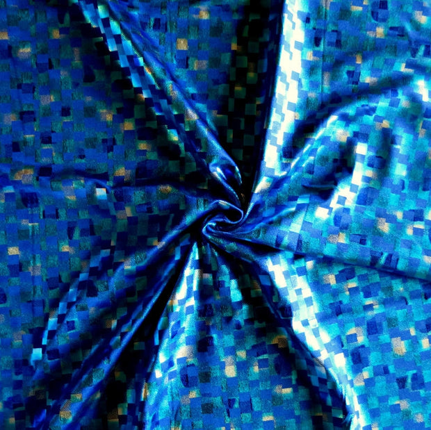 Metallic Pixels Nylon Spandex Swimsuit Fabric - 20" Remnant