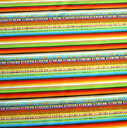 Mexican Serape Rainbow Stripe Nylon Lycra Swimsuit Fabric