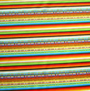 Mexican Serape Rainbow Stripe Nylon Lycra Swimsuit Fabric