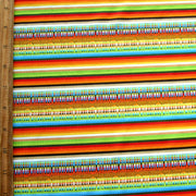 Mexican Serape Rainbow Stripe Nylon Lycra Swimsuit Fabric