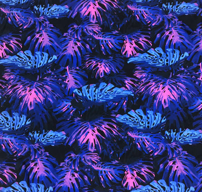 Midnight Monstera Nylon Spandex Swimsuit Fabric