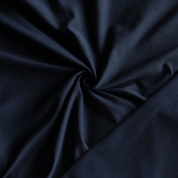 Midnight Blue Poly Lycra Fleece Back Knit Fabric