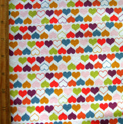 Colorful Mini Hearts Fleece Fabric