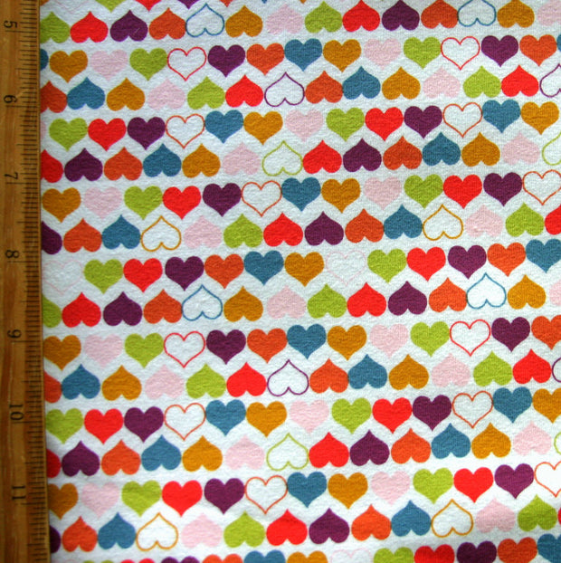 Colorful Mini Hearts Cotton Lycra Knit Fabric
