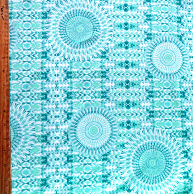 Mint Medallion Nylon Spandex Swimsuit Fabric