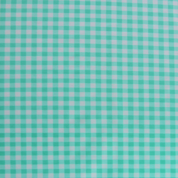 Mint Picnic Gingham Nylon Lycra Swimsuit Fabric