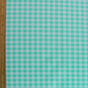 Mint Picnic Gingham Nylon Lycra Swimsuit Fabric - 20" Remnant