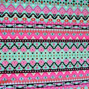 Mint Tribal Stripe Nylon Lycra Swimsuit Fabric