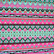 Mint Tribal Stripe Nylon Lycra Swimsuit Fabric
