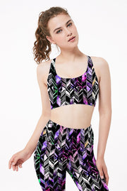 Olympus Multi Color Chevron Bands Poly Spandex Athletic Jersey Knit Fabric