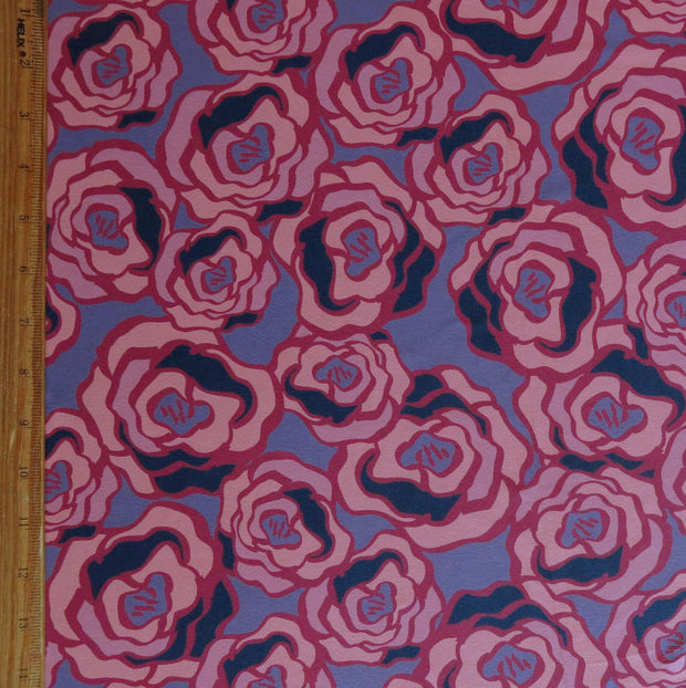 Modern Pink Roses Nylon Spandex Swimsuit Fabric