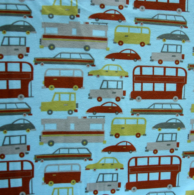 Modern Vehicles Cotton Interlock Fabric - 22" Remnant
