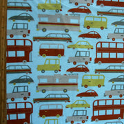 Modern Vehicles Cotton Interlock Fabric - 22" Remnant