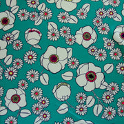 Mod Floral on Green Nylon Lycra Swimsuit Fabric
