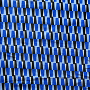 Mod Triangles Nylon Spandex Swimsuit Fabric, Blue Colorway