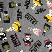 Monstrously Cute Grey Cotton Knit Fabric