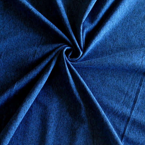 Moonlight Blue Marl Poly Spandex Jersey Knit Fabric - 21" Remnant