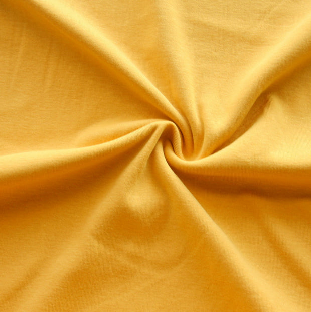 Mustard Yellow Cotton Rib Knit Fabric