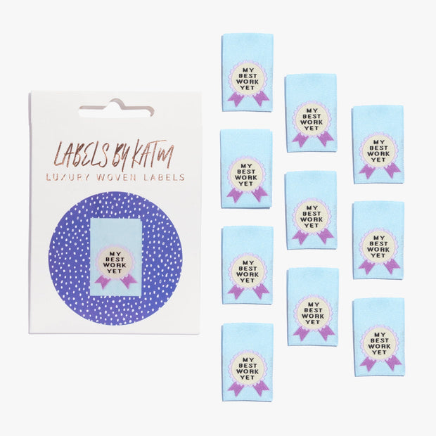 "My Best Work Yet" 10 Pack Woven Labels by Kylie and the Machine