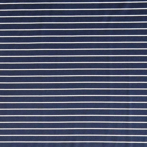 Navy 3/8 Inch and White Micro Stripe Nylon Spandex Swimsuit Fabric