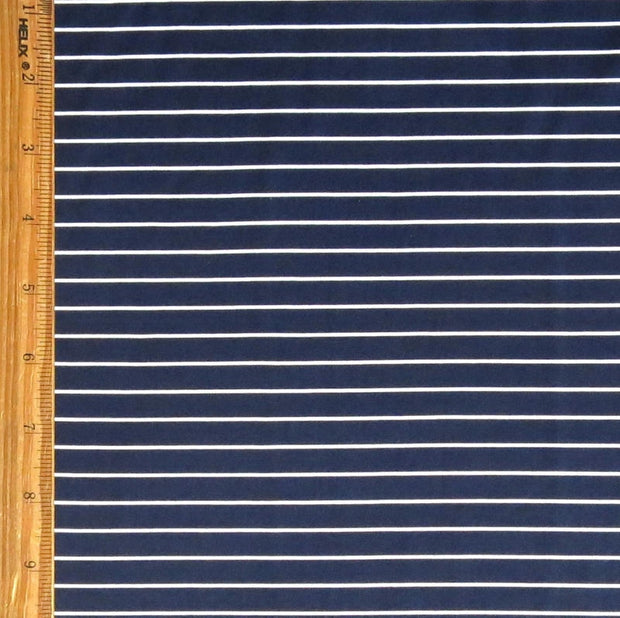 Navy 3/8 Inch and White Micro Stripe Nylon Spandex Swimsuit Fabric