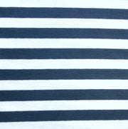 Navy and White 3/8" wide Stripe Knit Fabric