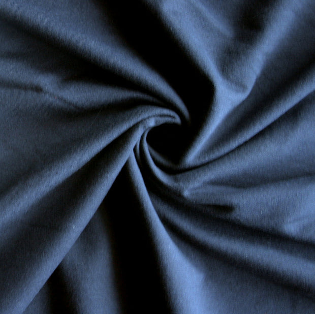 Navy Bamboo Cotton Lycra French Terry Fabric