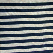 Navy/Heathered Biege Stripe Bamboo Lycra Knit Fabric