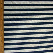 Navy/Heathered Biege Stripe Bamboo Lycra Knit Fabric
