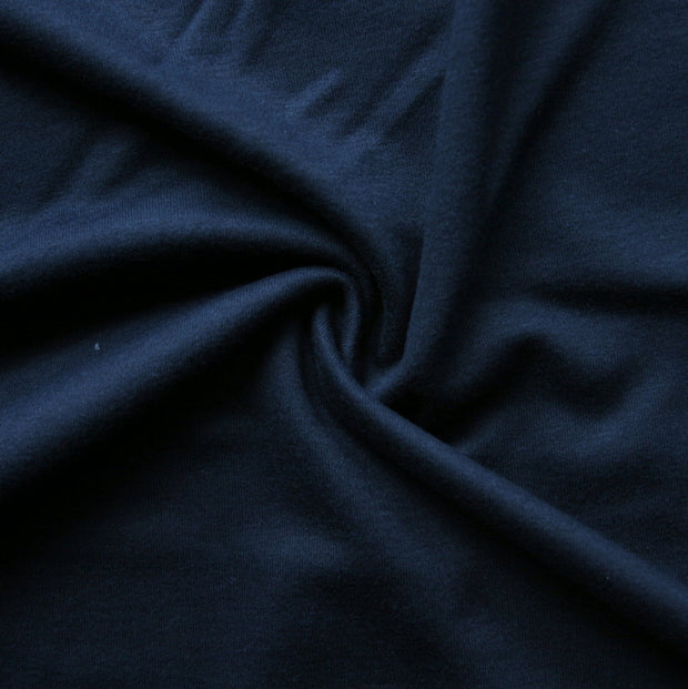 Dark Navy Cotton Interlock Fabric