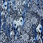 Navy Medallion Abstract Nylon Lycra Swimsuit Fabric