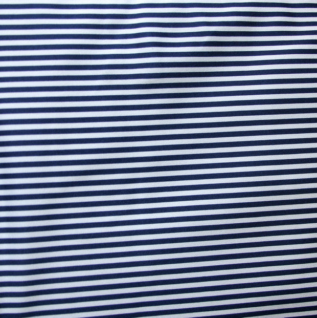 Navy/Off White Mini Stripes Nylon Lycra Swimsuit Fabric