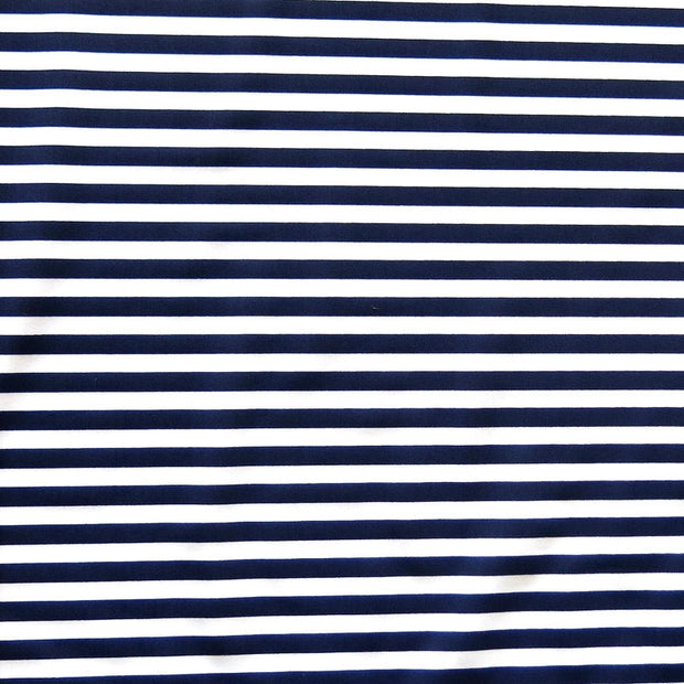 Navy and White 1/4" Stripe Nylon Spandex Swimsuit Fabric