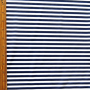 Navy and White 1/4" Stripe Nylon Spandex Swimsuit Fabric