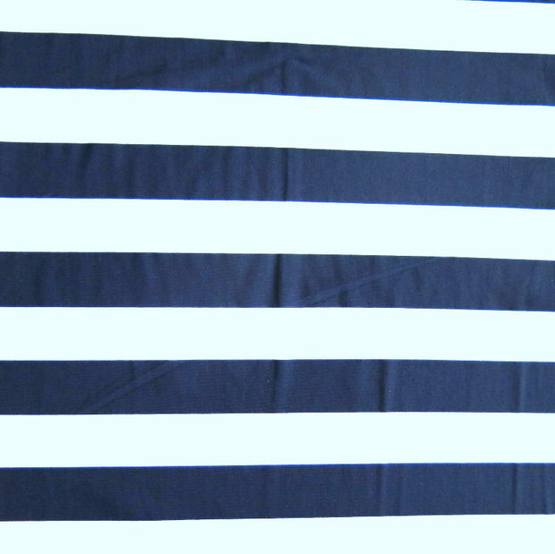 Navy and White 7/8 inch Stripe Nylon Spandex Swimsuit Fabric