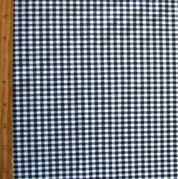 Navy and White Gingham Nylon Lycra Swimsuit Fabric
