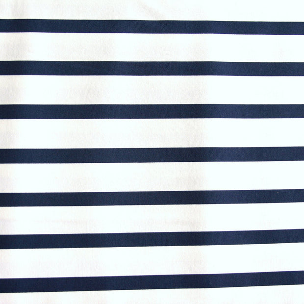 Navy/White Twin Negative Stripes Nylon Lycra Swimsuit Fabric
