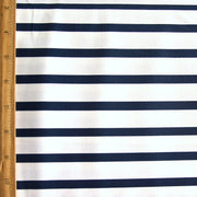 Navy/White Twin Negative Stripes Nylon Lycra Swimsuit Fabric