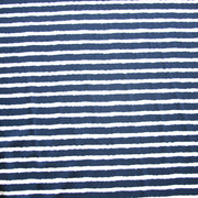 Navy and White Shaky Stripes Nylon Lycra Swimsuit Fabric