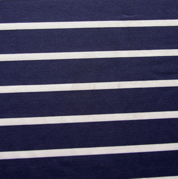Navy 7/8" and White 2/8" wide Stripe Nylon Lycra Swimsuit Fabric