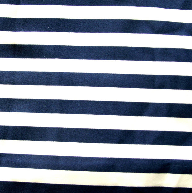 Navy and White Stripe Swimsuit Fabric - Seconds - Not Quite Perfect