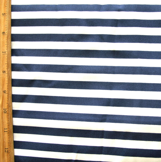 Navy and White Stripe Swimsuit Fabric - Seconds - Not Quite Perfect