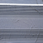 Navy and White Thick to Thin Stripes Nylon Spandex Swimsuit Fabric